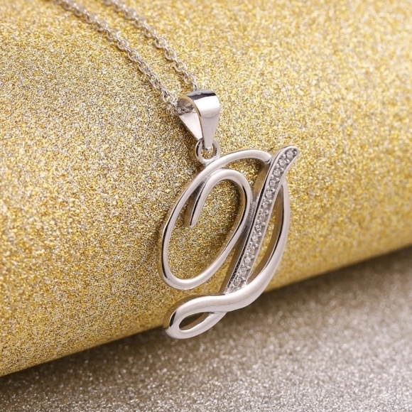 Sterling Silver -  initial Letter Pendant… - Picture 3 of 8